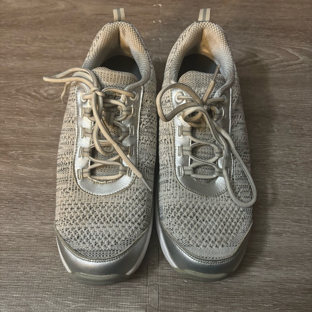Orthofeet Biofit Gray Silver Comfort Walking Shoes Sneakers 982 Womens 10.5 M